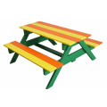 Дитячий столик з лавками садово-вуличний  кольоровий